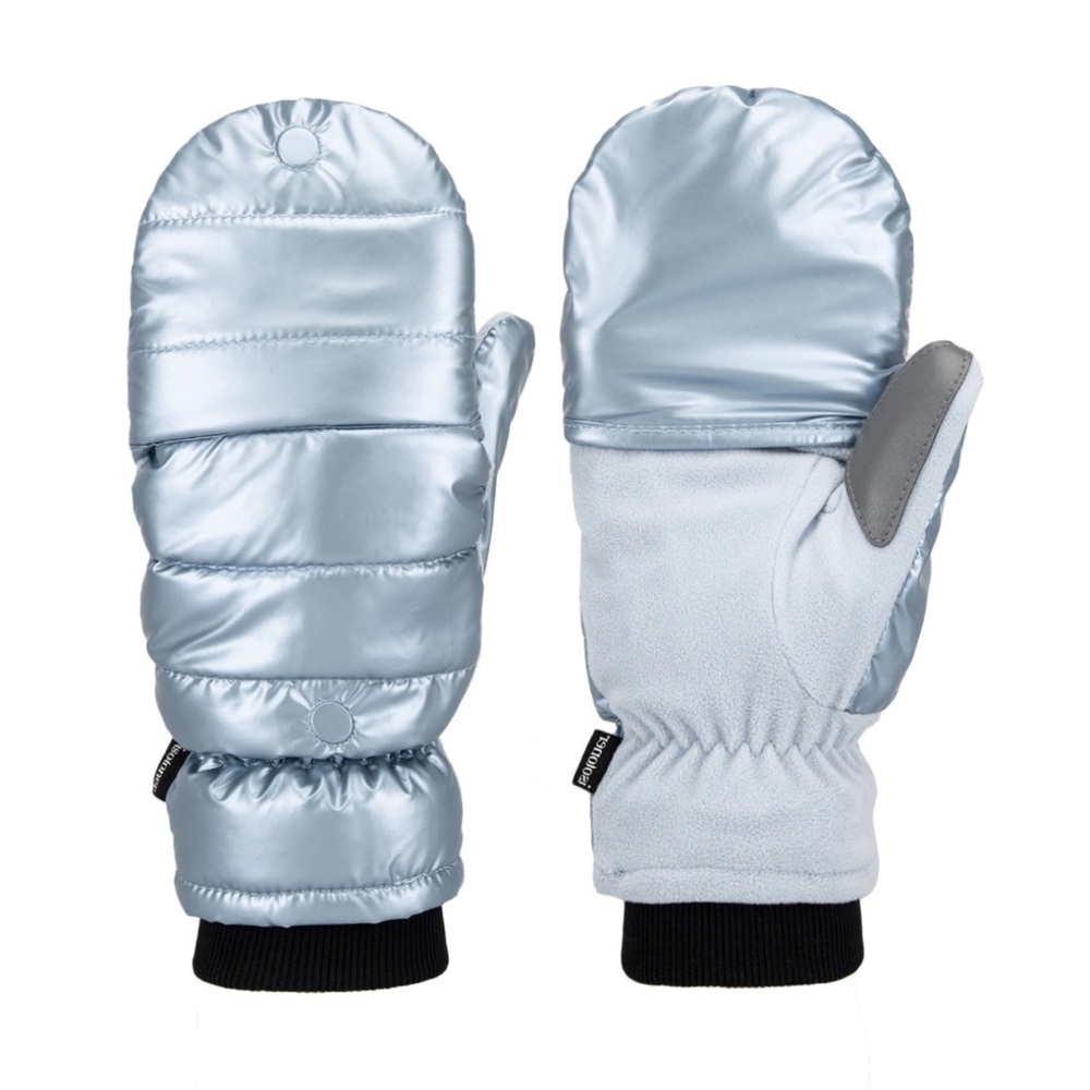 ❄️ NWT Isotoner Metallic Flip-Top Mittens | Blue | S/M & L/XL - Picture 1 of 8
